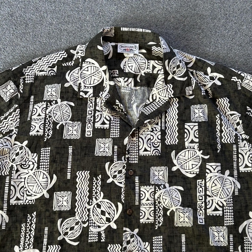 Pacific Legend Shirt Men 3XL Green Hawaiian Sea Turtle Polynesian Vintage USA